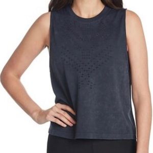 Sage Collective dark blue, cropped blue tank top
